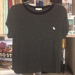 Black & Gray Striped Top